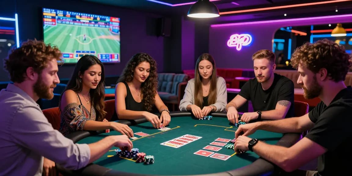 Exciting gambling experience with friends at QS88 gaming lounge.