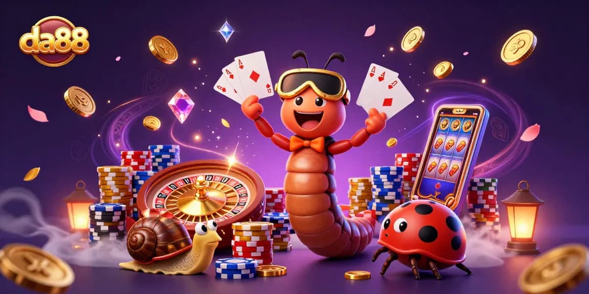 Experience da88's thrilling casino atmosphere with a vibrant dealer scene and rich game elements.