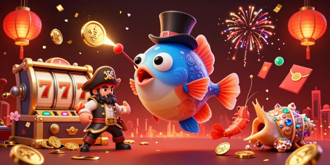 Experience excitement with CM88 in an immersive casino scene featuring whimsical characters and slot elements.