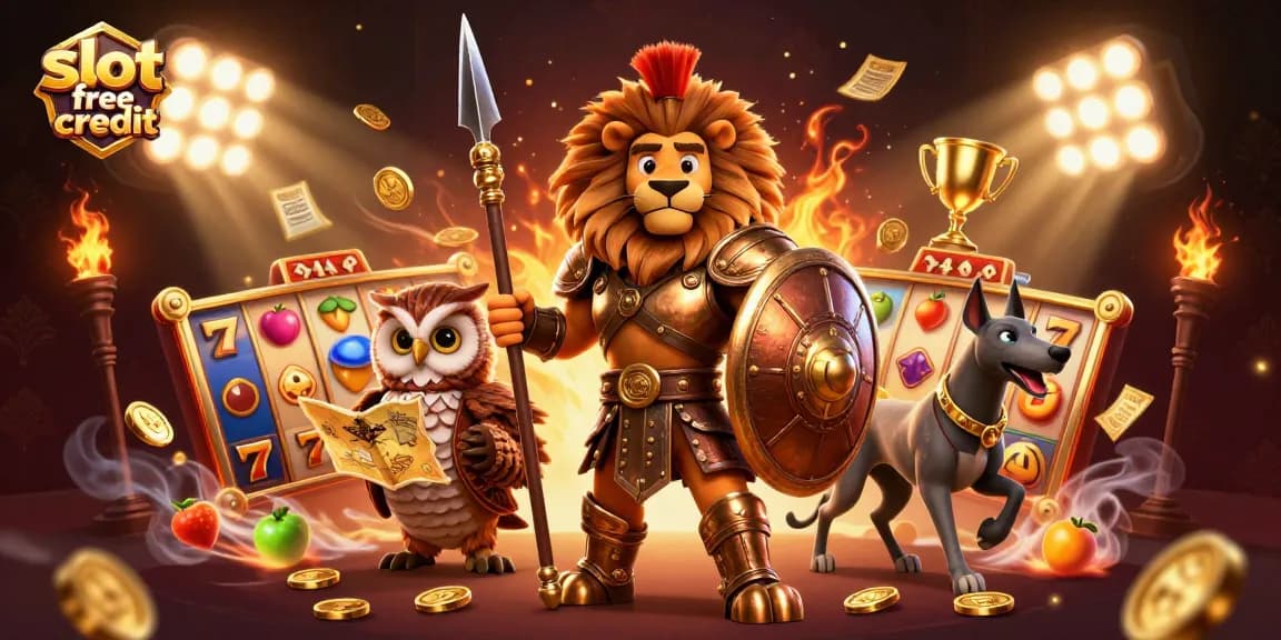 Spin and win with slot free credit for thrilling casino rewards in this vibrant illustration.