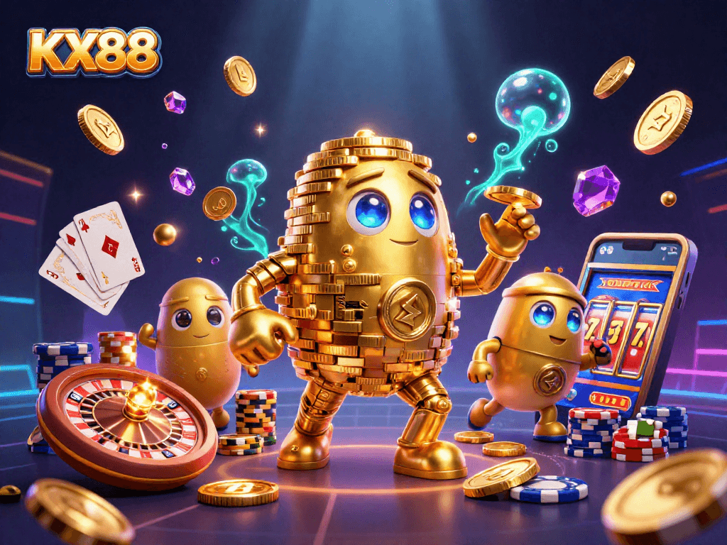 KX88 players enjoy thrilling online gambling with golden golem, slot machines, and vibrant casino games.