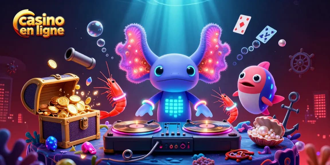 Jouez à des jeux excitants de casino en ligne avec cette illustration dynamique et colorée.