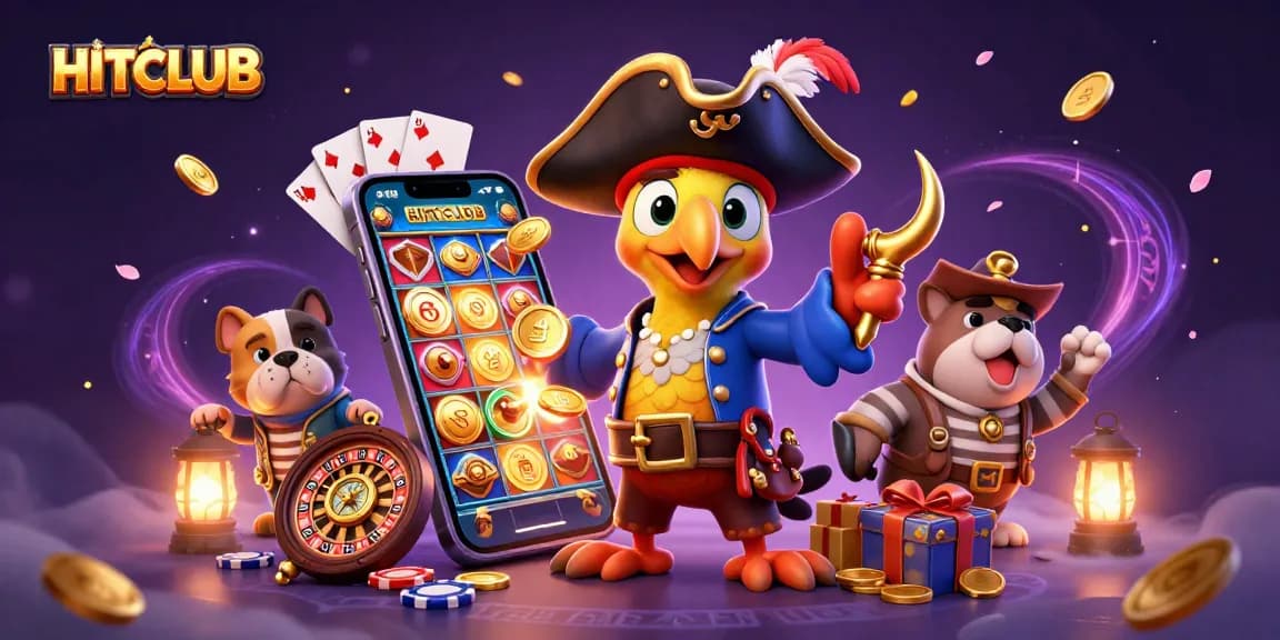 HITCLUB invites you to play in a vibrant 3D casino with thrilling slot games and dynamic colorful elements.
