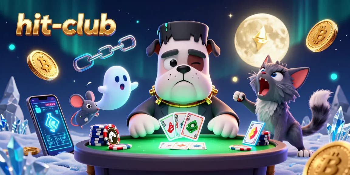 Experience thrilling games at hit-club with fun characters, vibrant crypto elements, and casino-themed action.