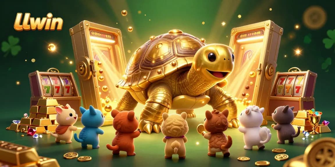 Engage with LLwin's virtual casino experience filled with golden treasures and lively game elements.