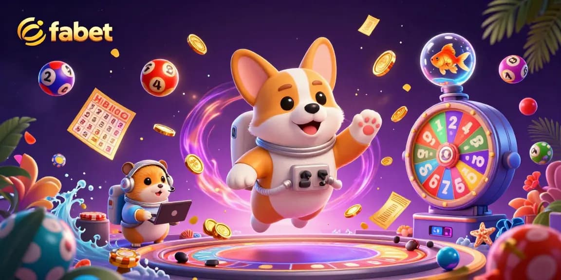 Play exciting games at fabet with 3D characters in a vibrant casino scene