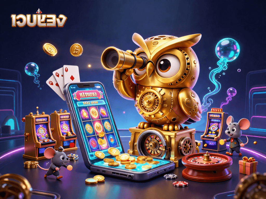 Experience thrilling gameplay at เว็บตรง with a golden owl and dynamic casino elements!