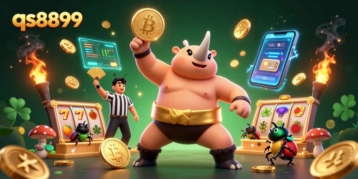 Experience the excitement at qs8899 with a vibrant 3D casino scene featuring engaging characters and dynamic elements.