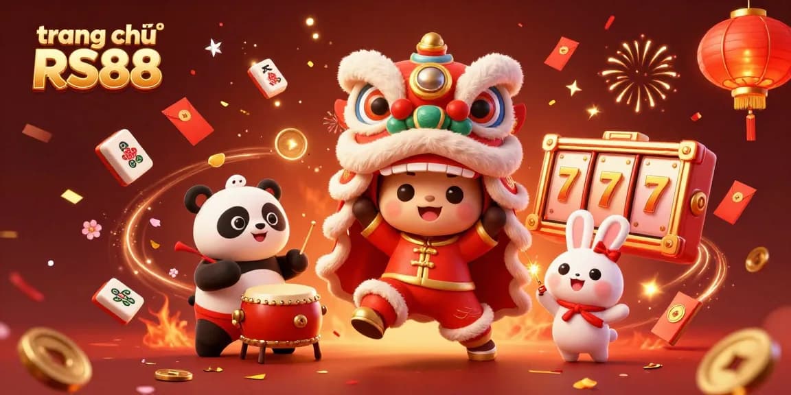 Engage with excitement at trang chủ RS88 through vibrant casino elements and festive characters.