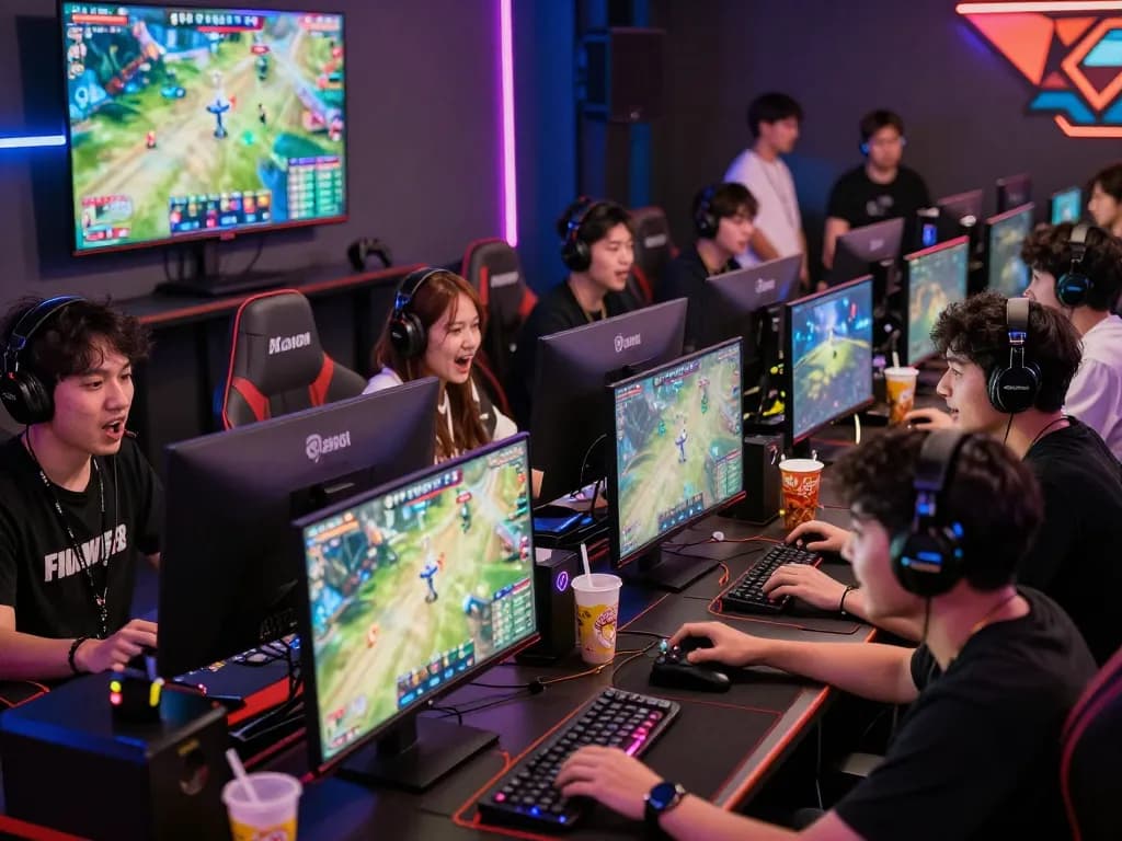 Cổng game Five88 players immersed in an exciting online gaming environment showcasing vibrant gameplay and community interaction.