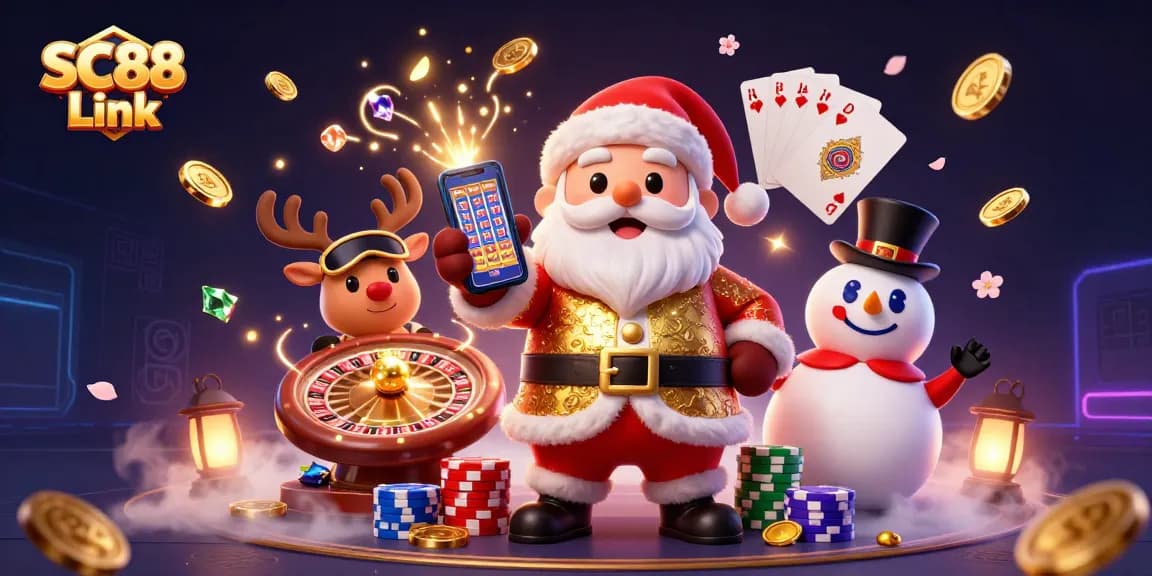 Play exciting games with SC88 Link's vibrant casino scene featuring dynamic characters and thrilling jackpots.