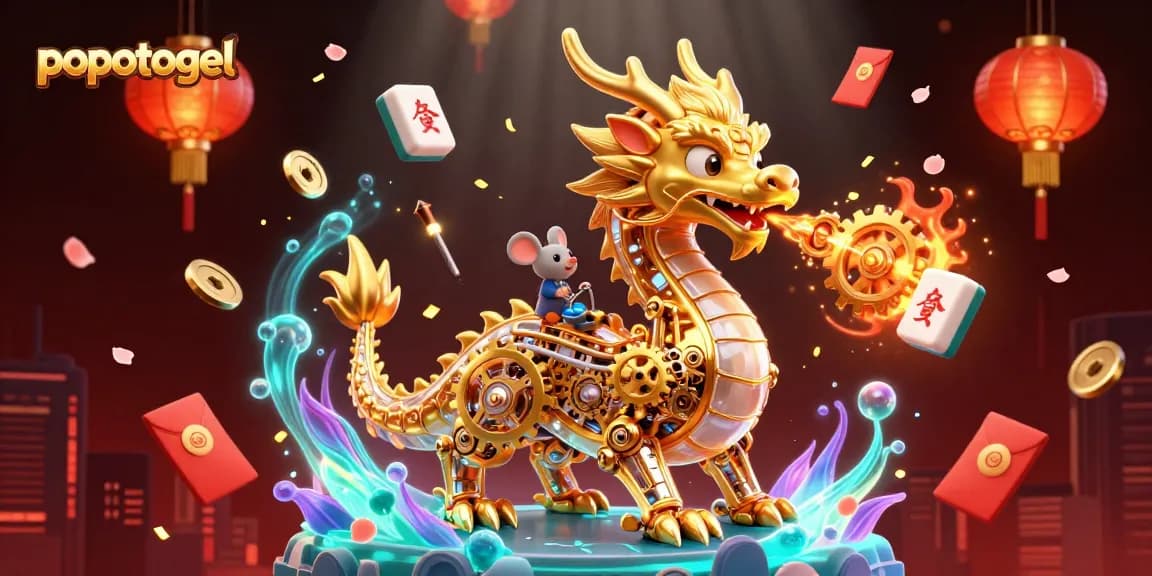 Experience popotogel's thrilling slot journey with golden dragon and lucky symbols.