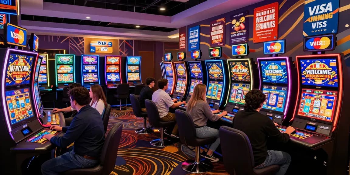 Engaged players at a credit card casino showcasing Visa and Mastercard options, vibrant gaming atmosphere at https://brcs.co.uk.
