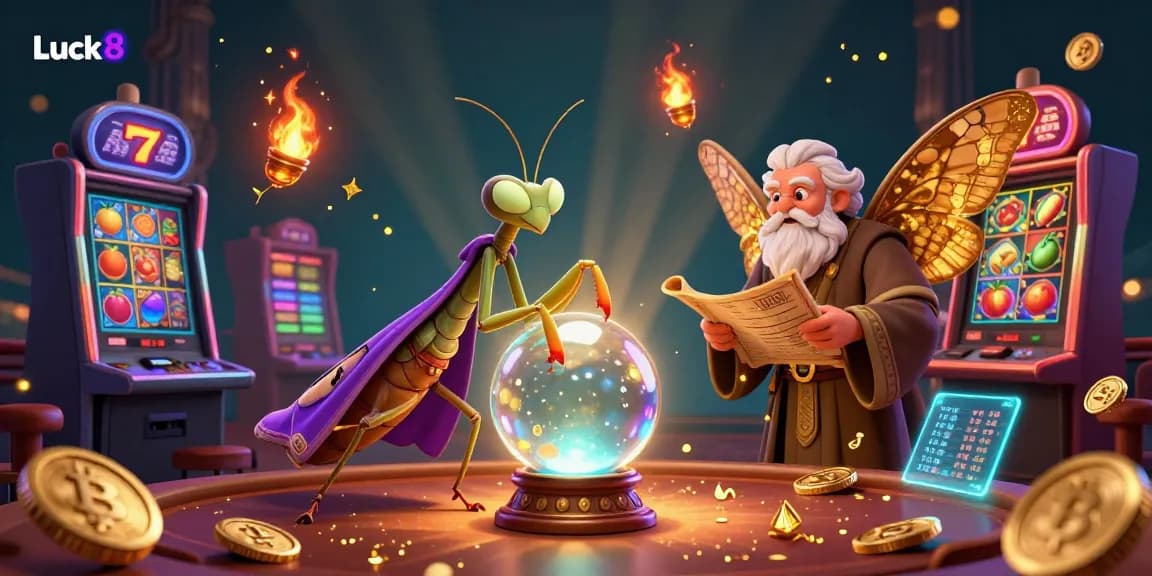 Experience thrilling luck at Luck8 with vibrant casino graphics and a magical atmosphere.