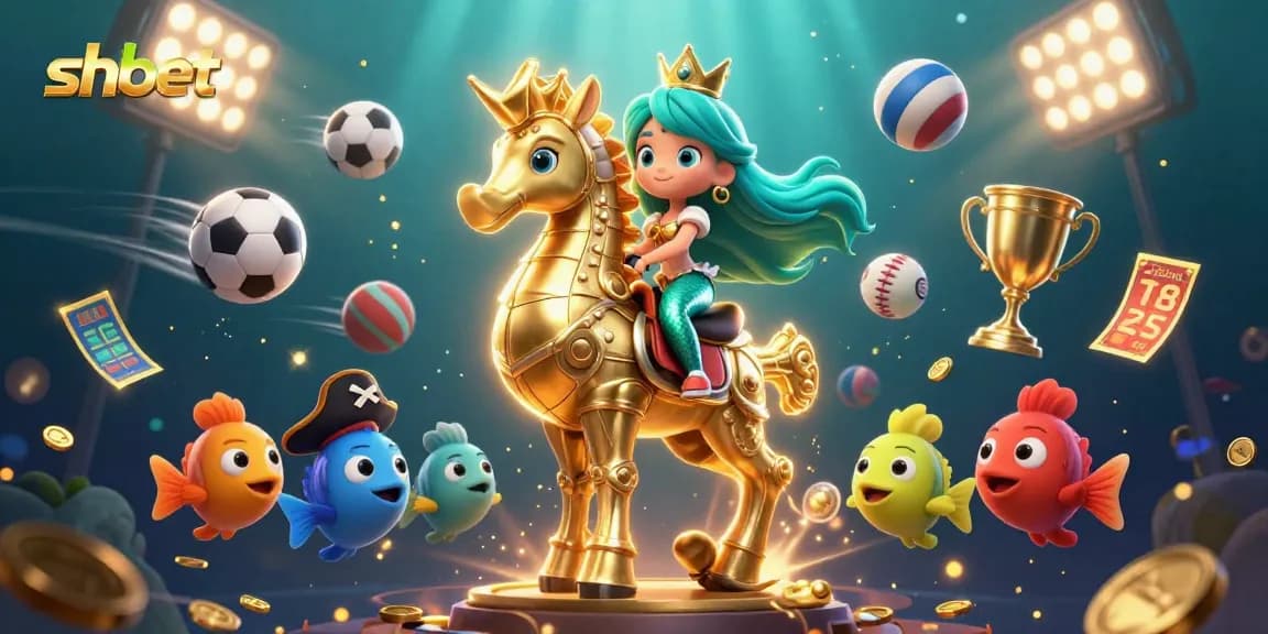 Experience thrilling gameplay with shbet's vibrant casino world showcasing colorful characters and sports elements.
