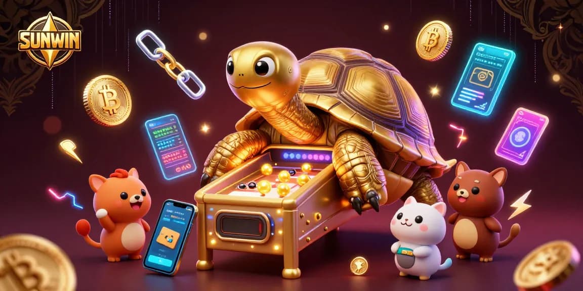 SUNWIN engages players with vibrant casino games illustrated in a lively scene