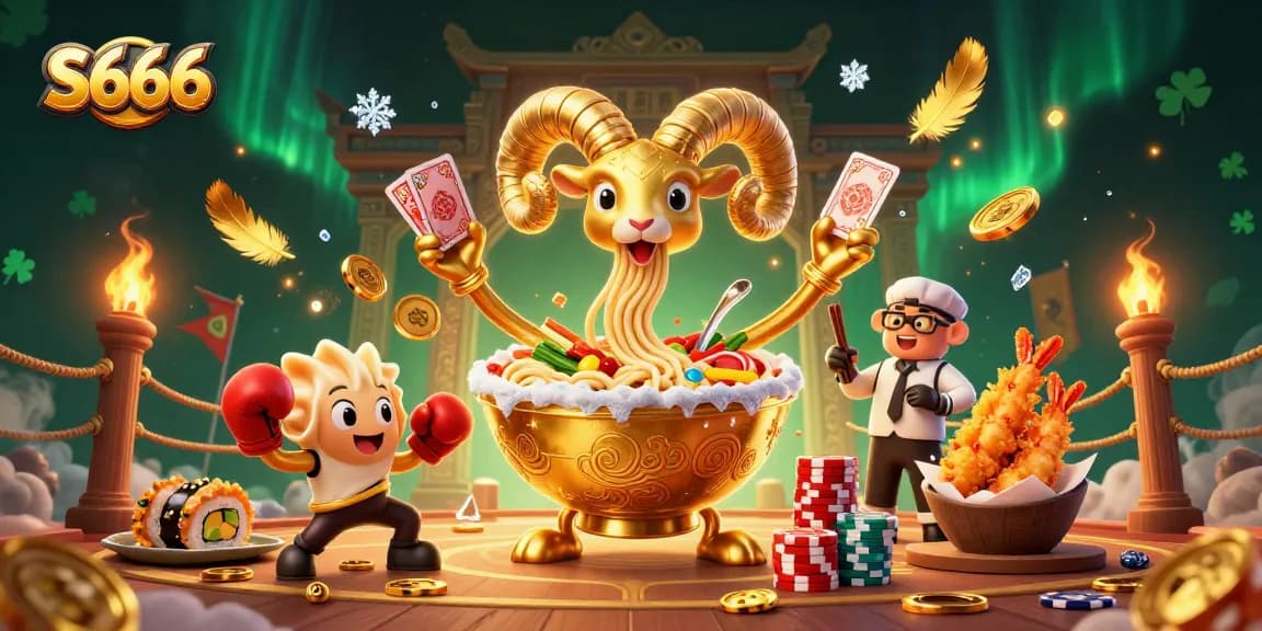 S666 captures the excitement of casino gaming with vibrant characters and dynamic action in a stunning 3D illustration.