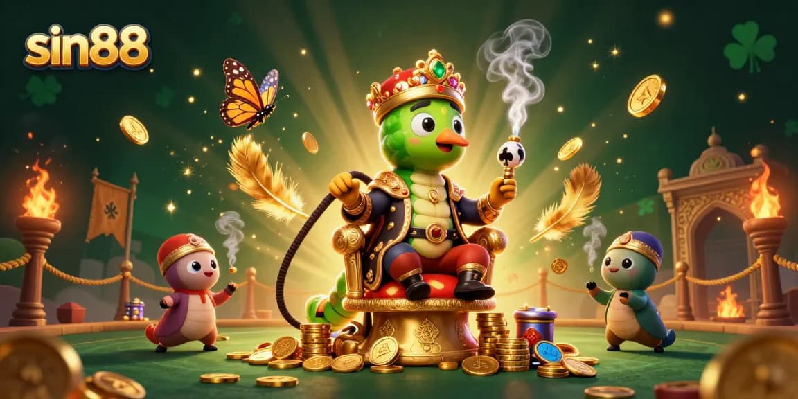Experience thrilling wins with sin88, featuring a vibrant casino scene of gaming excitement and wealth.