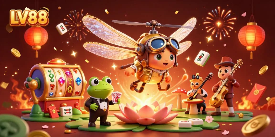 Experience the excitement of LV88 with vibrant slot reels and dynamic casino action.