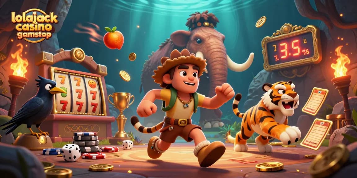 Experience thrills with lolajack casino gamstop in this lively 3D casino illustration.