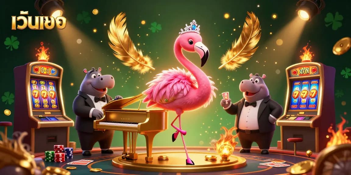 Experience thrilling spins and winning moments with เว็บตรง at this vibrant casino scene.