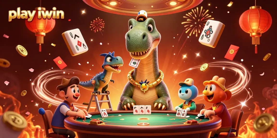 Play iwin and win big while enjoying a vibrant 3D casino scene with festive elements
