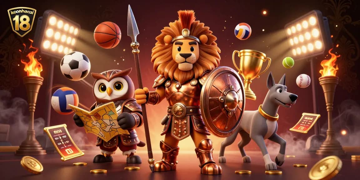 Engage with keonhacai 18 sports betting strategies amidst vibrant casino action illustration.