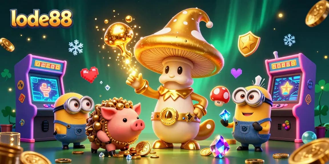 Experience lode88's magical gambling world with dynamic characters and sparkling casino elements.