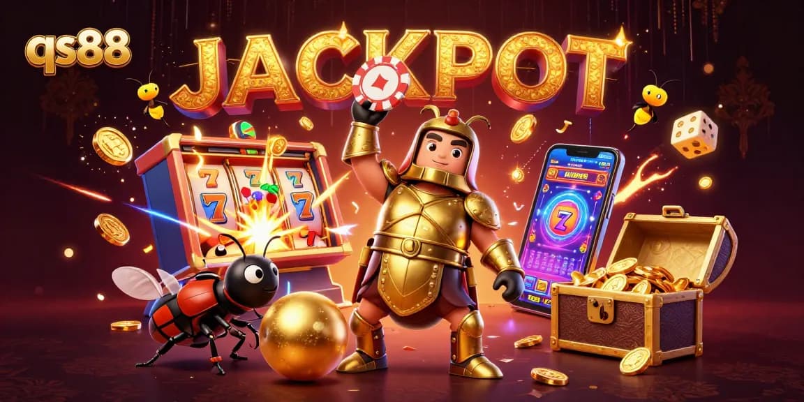 Engage with qs88's thrilling casino experience featuring vibrant gameplay and a jackpot celebration