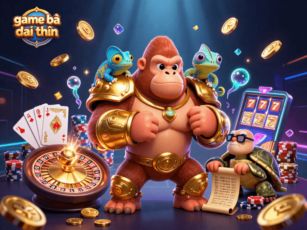 Experience the thrilling game bài đổi thưởng with exciting casino gameplay elements and colorful characters.