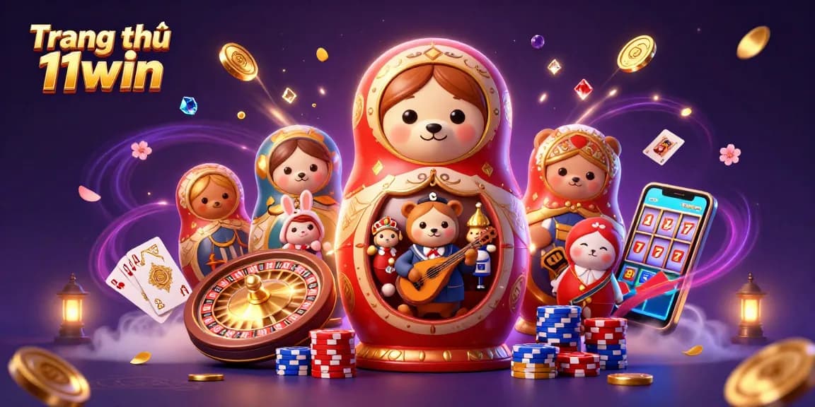 Engage with Trang chủ 11win as playful bears unveil vibrant casino elements in a dazzling 3D scene.