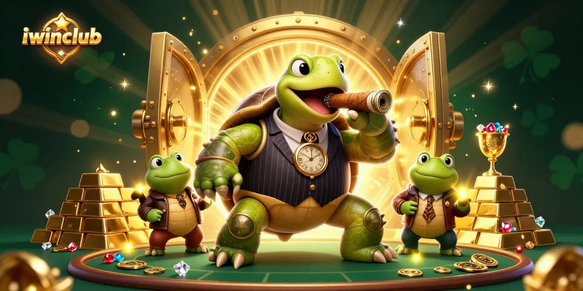 Engage with thrilling iwinclub adventures featuring a snapping turtle and bullfrog enforcers amid casino riches.