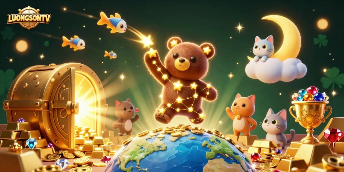 LUONGSONTV transforms sports betting excitement into a vibrant celebration with a golden treasure scene