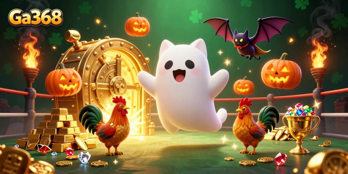Engage in thrilling cockfighting moments at Ga368 with dynamic elements and festive visuals.