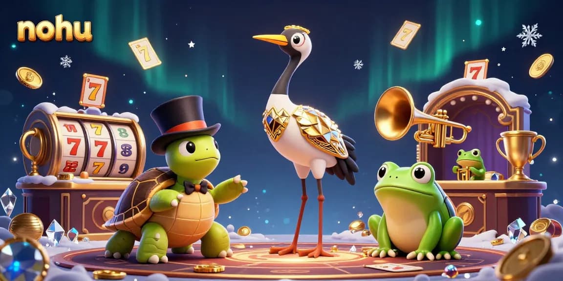 Nohushows thrilling gambling action with 3D characters in a speakeasy bar, celebrating wins and vibrant casino energy.