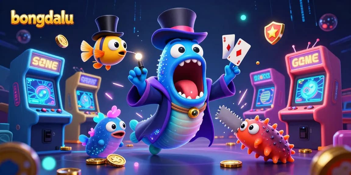 Bongdalu brings the excitement with a vibrant 3D casino scene featuring a deep-sea gulper eel magician.