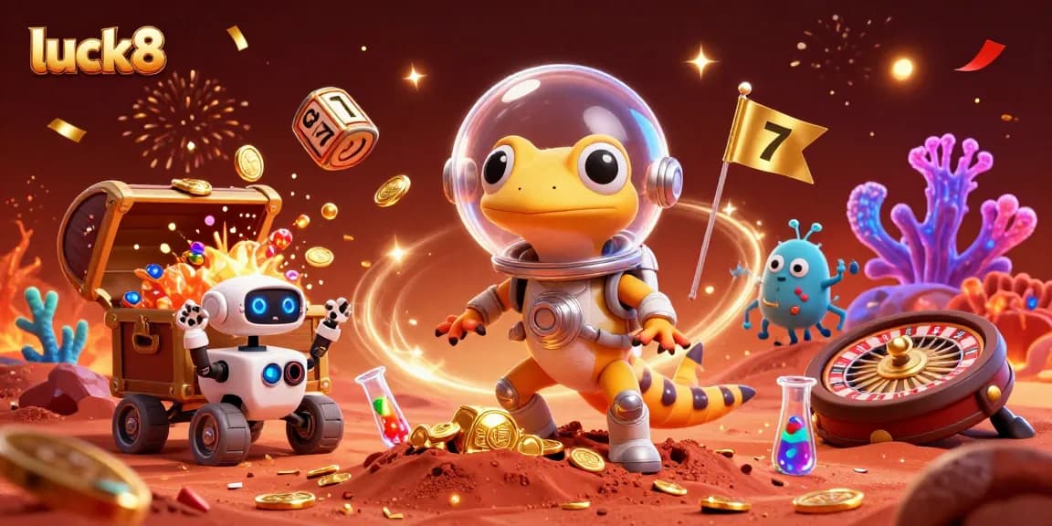 Experience luck8’s Martian casino adventure with vibrant gaming elements and cosmic celebrations.