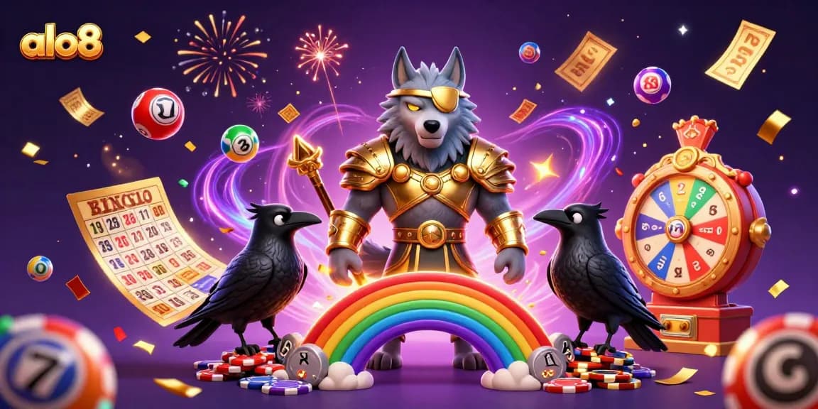 Engage with the vibrant world of alo8 featuring unique Norse characters amidst a dazzling casino promotion scene.