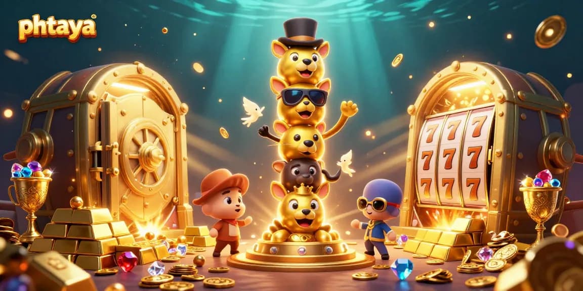 Phtaya offers an exciting online gaming experience with dynamic slot reels and vibrant casino elements.