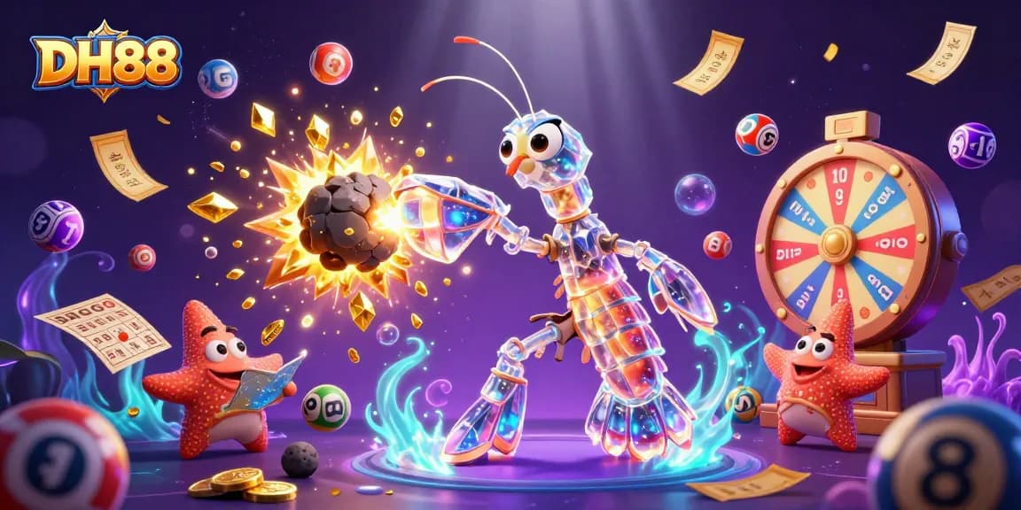 Experience thrilling gaming at DH88 casino with vibrant visuals of a galactic samurai and starfish navigator.