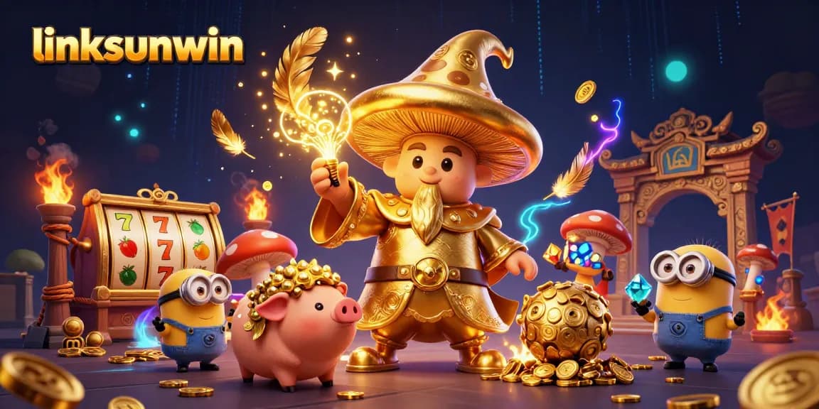 Engage with linksunwin's thrilling slot adventure featuring a magical wizard and treasures.