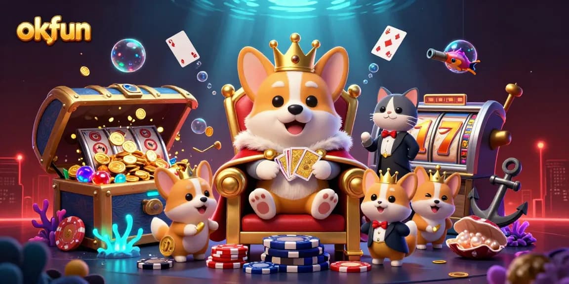 Engage with the thrilling casino experience at okfun, showcasing vibrant 3D characters and dynamic game elements.