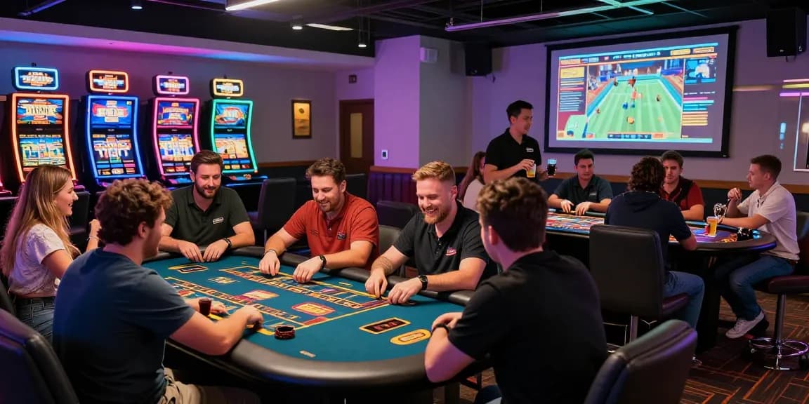 Exciting scene at non GamStop casinos from https://atosorigin.co.uk showcasing diverse players enjoying gaming activities.