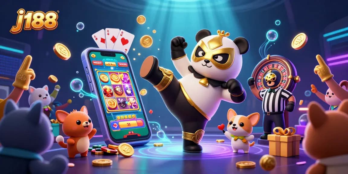 Experience thrilling action at j188 with a panda wrestler, exciting games, and animal fans cheering