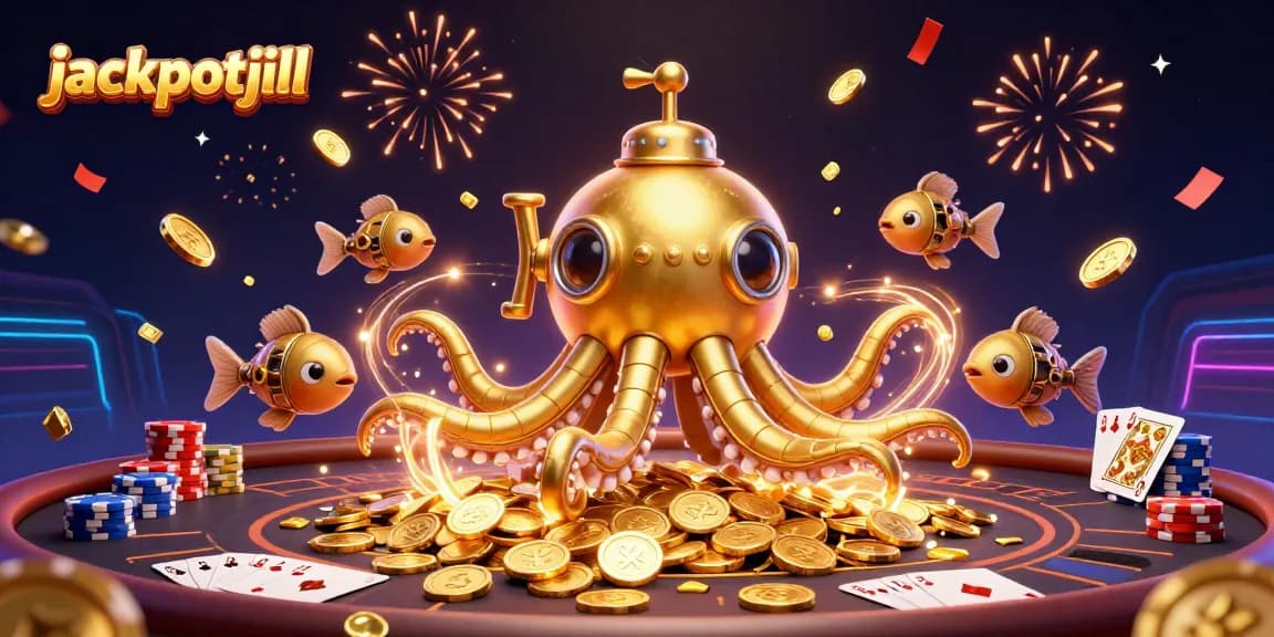 Experience poker excitement with jackpotjill in this vibrant, action-packed 3D scene.