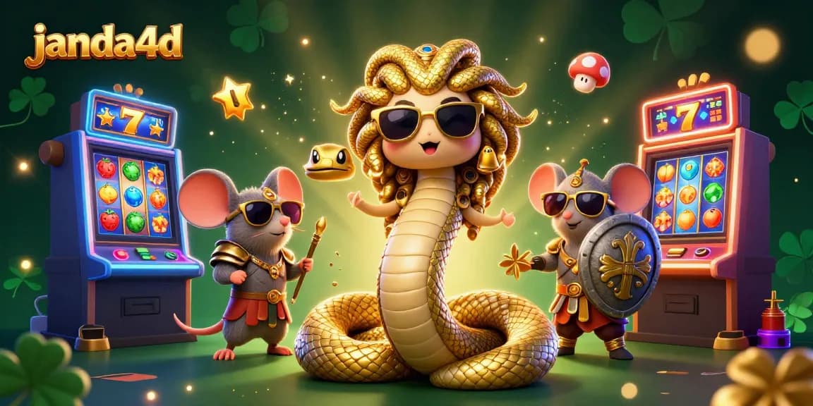 Mainkan janda4d dengan Medusa dan karakter kasino lainnya dalam ilustrasi yang cerah dan menarik.