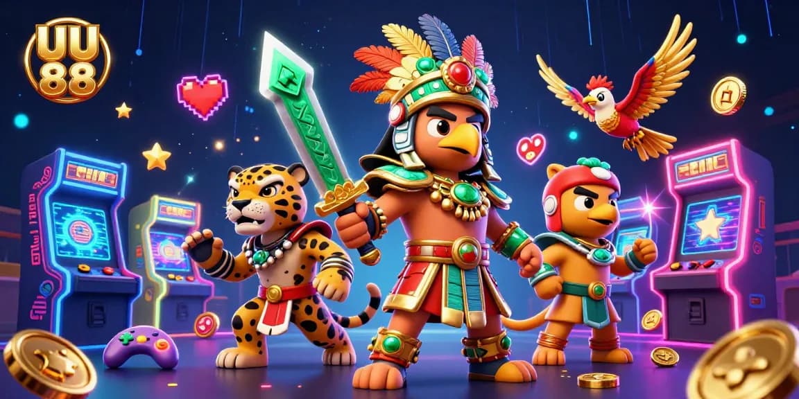 Experience thrilling gaming action at UU 88 with vibrant characters and exciting elements amidst casino excitement.