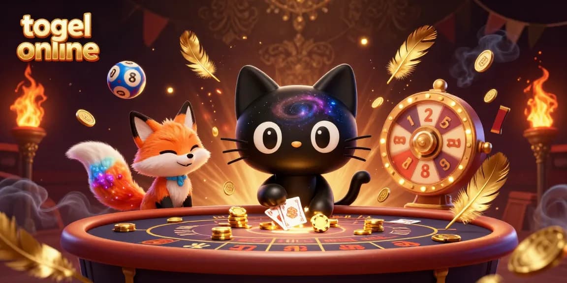 Permainan togel online dengan karakter kucing hitam galaksi dan rubah nebula, menghadirkan keseruan dalam dunia lotere.