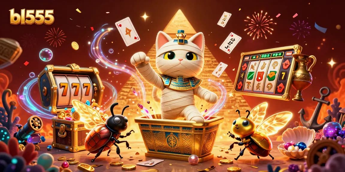 Join the thrilling action at bl555 with a unique 3D cartoon Egyptian mummy cat adventure bursting with excitement!