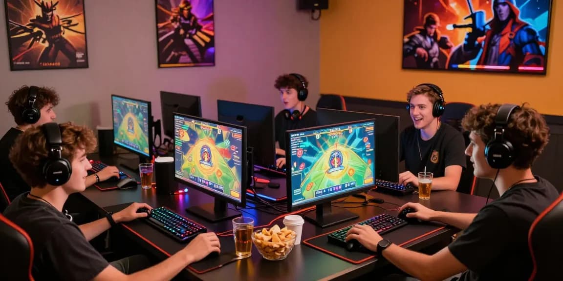 Players enjoying the Aviator crash game with excitement and modern gaming setup.